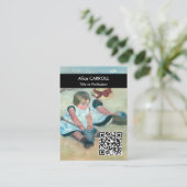 Carte De Visite Cassatt - Enfants jouant sur la plage - QR Code (Debout devant)