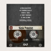Carte De Visite Cassette audio Cool Retro| DJ Professionnel (Extérieur déplié)