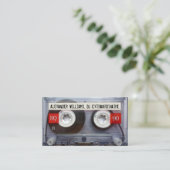 Carte De Visite Cassette DJ Extraordinaire avec QR Code (Debout devant)