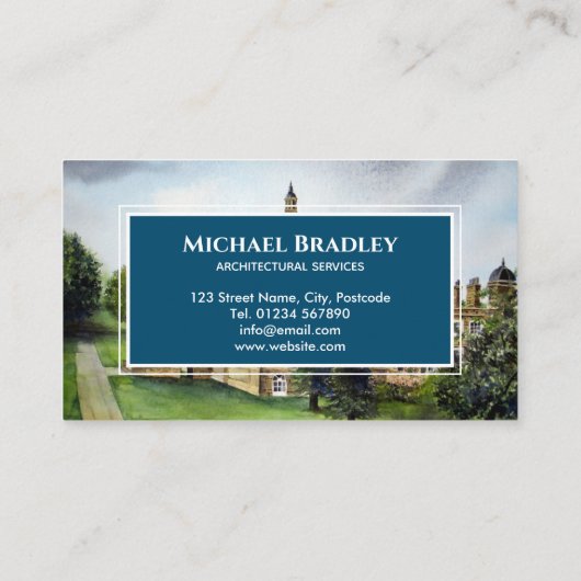 Carte De Visite Castle Howard York England Aquarelle Paysage (Dos)