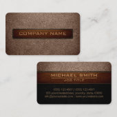 Carte De Visite Castor moderne et cuir noir (Devant / Derrière)