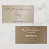 Carte De Visite Cat Couple Sketch Gold Professional (Devant / Derrière)