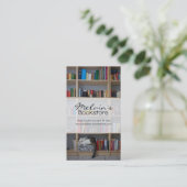 Carte De Visite Cat dormant dans les livres de bibliothèque de bib (Debout devant)