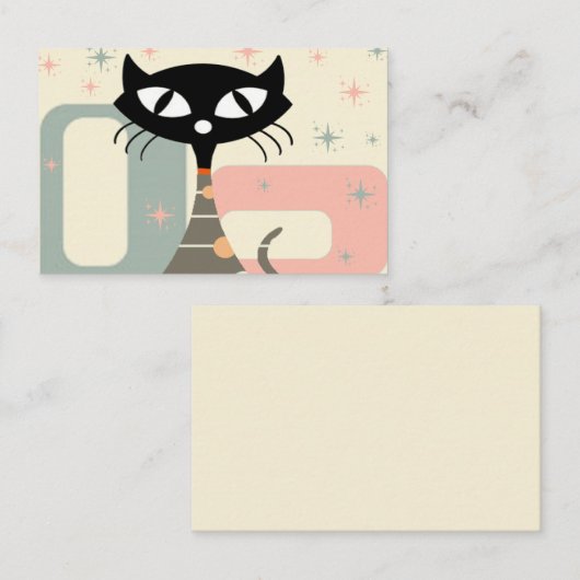Carte De Visite Cat du milieu du siècle moderne (Devant / Derrière)