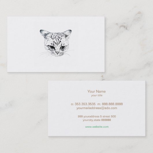 Carte De Visite cat face (Devant / Derrière)