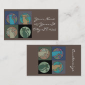 Carte De Visite Cat Lady Multi Cats assis Thunder_Cove (Devant / Derrière)