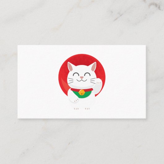 Carte De Visite Cat Maneki Neko Japon Chat amusant Idée de cadeaux (Devant)