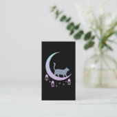 Carte De Visite Cat mystique Crescent Lune Horoscope Pastel Goth (Debout devant)