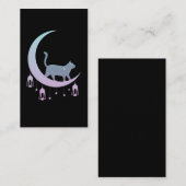 Carte De Visite Cat mystique Crescent Lune Horoscope Pastel Goth (Devant / Derrière)