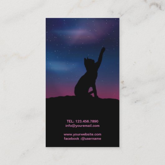 Carte De Visite Cat Star Sky (Dos)