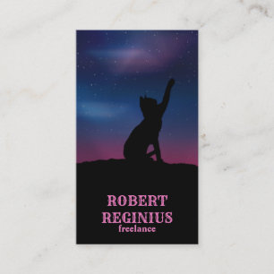 Carte De Visite Cat Star Sky
