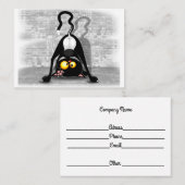 Carte De Visite Cat Upside Down Funny Cartoon Character (Devant / Derrière)