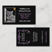 Carte De Visite Catap Animaux de compagnie assis affaires violet e (Devant / Derrière)