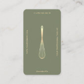 Carte De Visite Caterer moderne Baker Green Sage Gold Whisk (Devant)