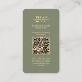 Carte De Visite Caterer moderne Baker Green Sage Gold Whisk (Dos)