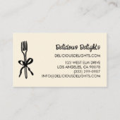 Carte De Visite Catering Chef Organisation d'événements Préparatio (Dos)