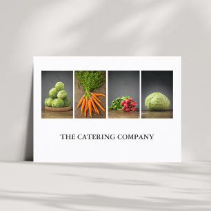 Carte De Visite Catering de légumes blancs élégants