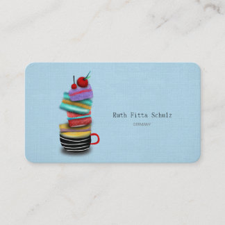 Carte De Visite Catering Macaron Points Polka