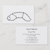 Carte De Visite Caterpillar - art mignon de dessin d'ours laineux (Devant / Derrière)