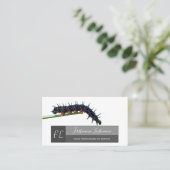 Carte De Visite Caterpillar rectangle gris amant gris monogramme b (Debout devant)