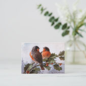 Carte De Visite Catherine Klein : Merles sur le houx (Debout devant)