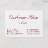 Carte De Visite Catherine Klein : Merles sur le houx (Dos)