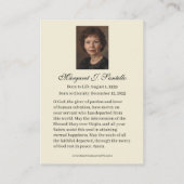 Carte De Visite Catholic Memorial Prayer Christmas Jesus (Dos)