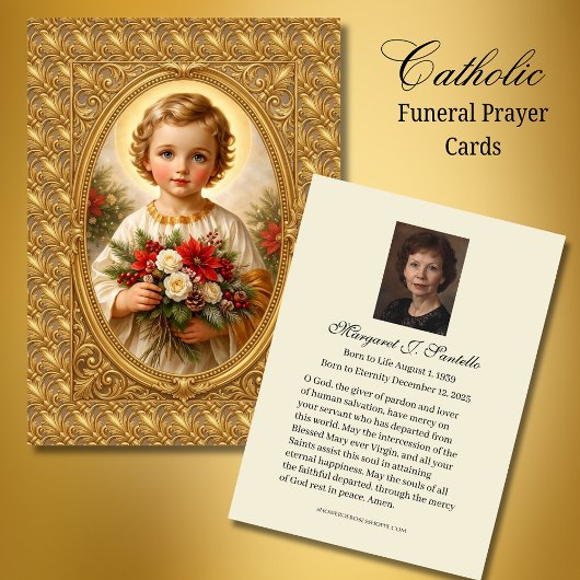 Carte De Visite Catholic Memorial Prayer Christmas Jesus
