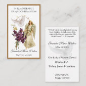 Carte De Visite Catholique Confirmation Ange du Souvenir (Devant / Derrière)