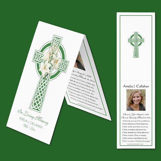 Carte De Visite Catholique funéraire prière irlandaise