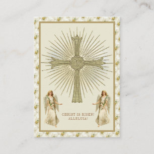 Carte De Visite Catholique Jésus Eucharistie Anges Prière Pâques