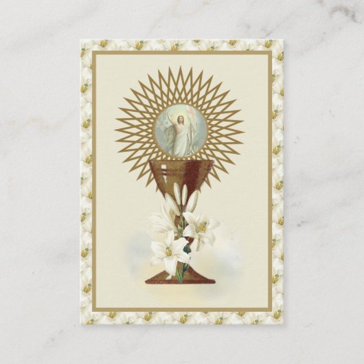 Carte De Visite Catholique Jésus Eucharistie Anges Prière Pâques (Devant)