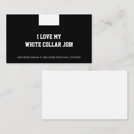 Carte De Visite Catholique prêtre Noir Clergé Collar Religieux (Devant / Derrière)