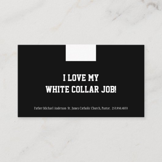 Carte De Visite Catholique prêtre Noir Clergé Collar Religieux (Devant)
