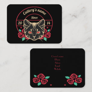 Carte De Visite Catterie florale noire personnalisable