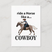 Carte De Visite Cavalier à Cheval Comme Un Cowboy (Devant)
