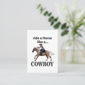 Carte De Visite Cavalier à Cheval Comme Un Cowboy (Debout devant)