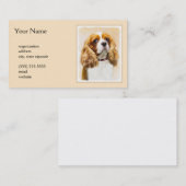 Carte De Visite Cavalier King Charles Spaniel Peinture originale (Devant / Derrière)