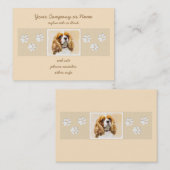 Carte De Visite Cavalier Le Roi Charles Spaniel Peinture originale (Devant / Derrière)