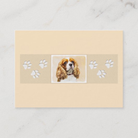 Carte De Visite Cavalier Le Roi Charles Spaniel Peinture originale (Dos)