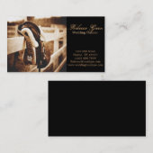 Carte De Visite cavalier occidental de selle de cheval de cowboy (Devant / Derrière)