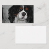 Carte De Visite cavalier roi charles spaniel tri (Devant / Derrière)