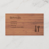 Carte De Visite Cavalier Spanner Handyman Wooden Texture (Dos)