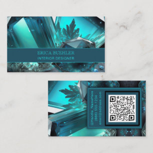 Carte De Visite Caverne de kryptonite Cristal Abstrait Aquamarine