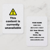 Carte De Visite ⚠ Ce contenu est actuellement indisponible (Devant / Derrière)