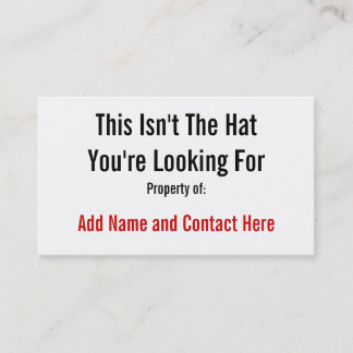 Carte De Visite Ce n'est pas le casquette