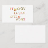 Carte De Visite Ce n'est qu'un rêve jusqu'à ce qu'il marche (Devant / Derrière)