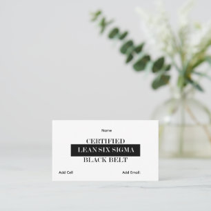 Carte De Visite Ceinture noire Lean Six Sigma personnalisable