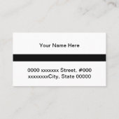 Carte De Visite Ceinture noire personnalisable (Kuro-obi) (Dos)