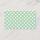 Carte De Visite Celadon Green Pois ; Chalkboard look (Dos)